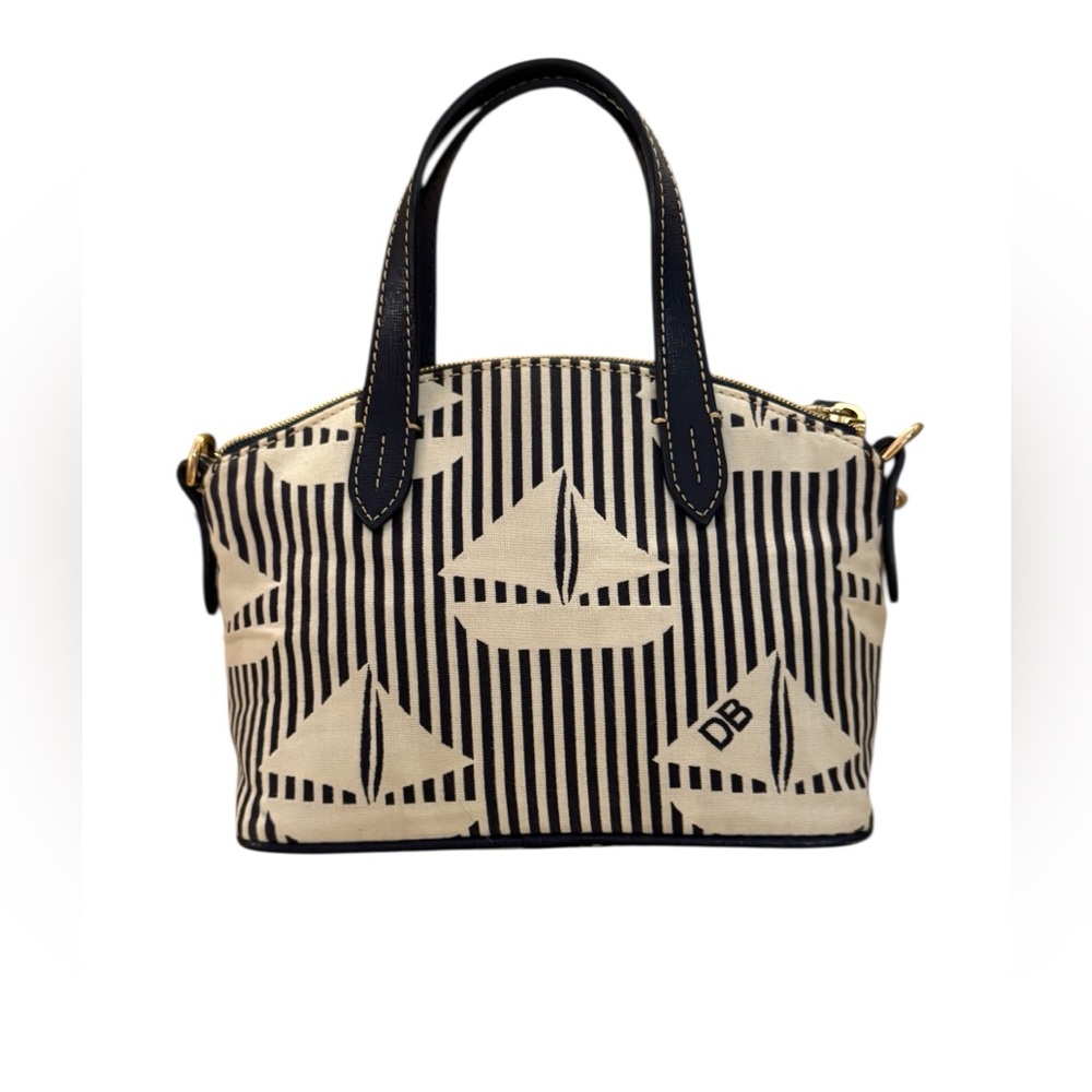 Dooney & Bourke Navy and Cream Sailboat Stripe Crossbody - Picture 2 of 9